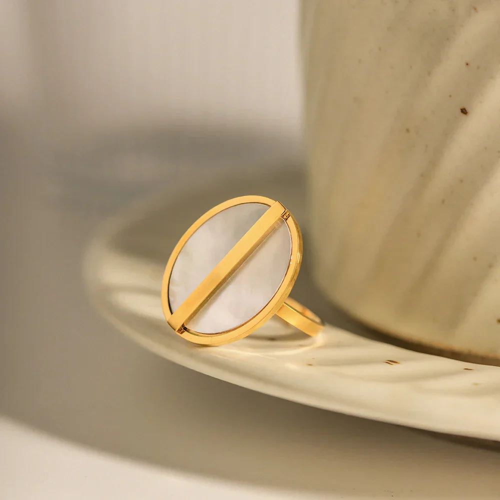 Celeste Gold Disc Ring