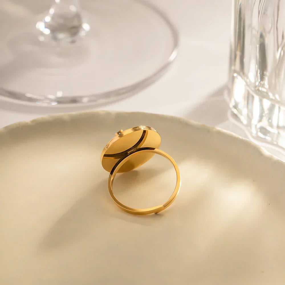 Celeste Gold Disc Ring