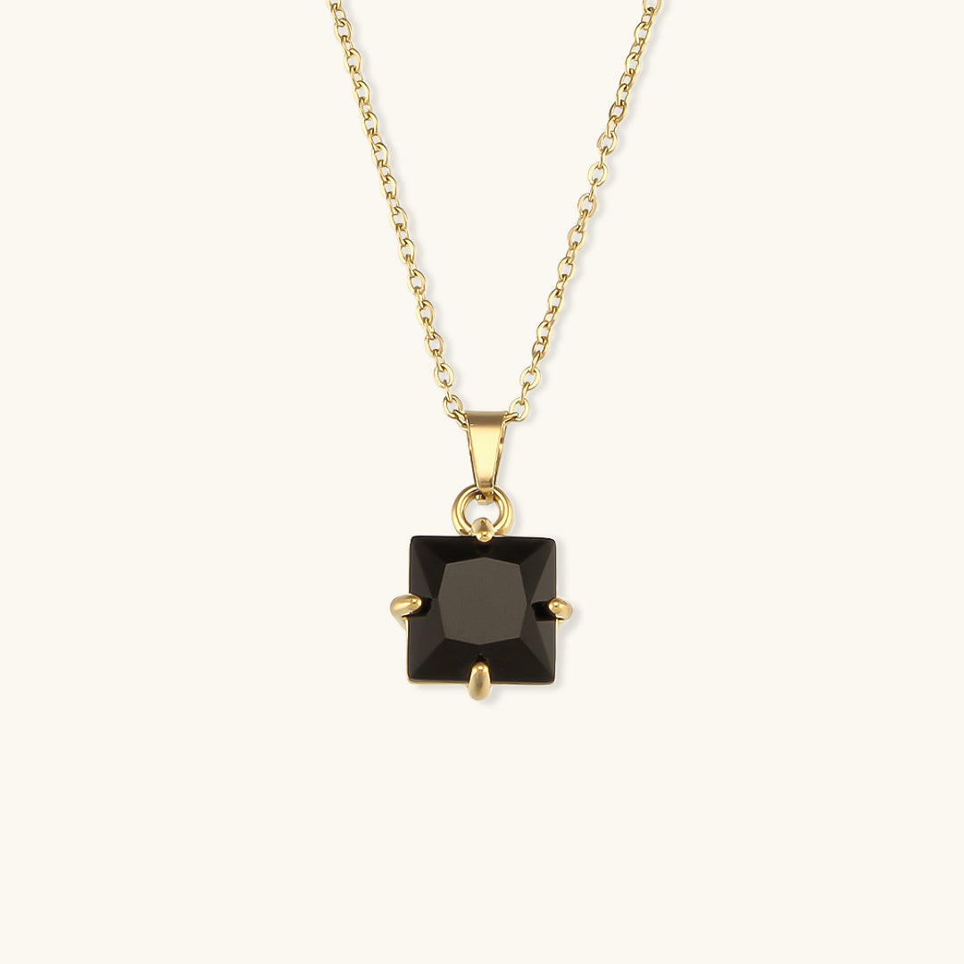 Celeste Gold Princess Cut Necklace