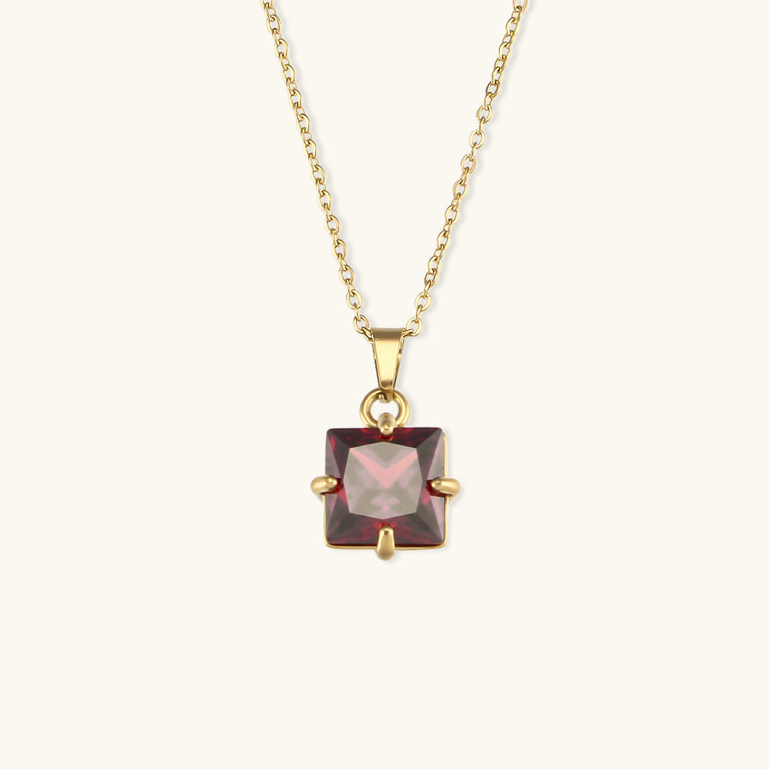 Celeste Gold Princess Cut Necklace