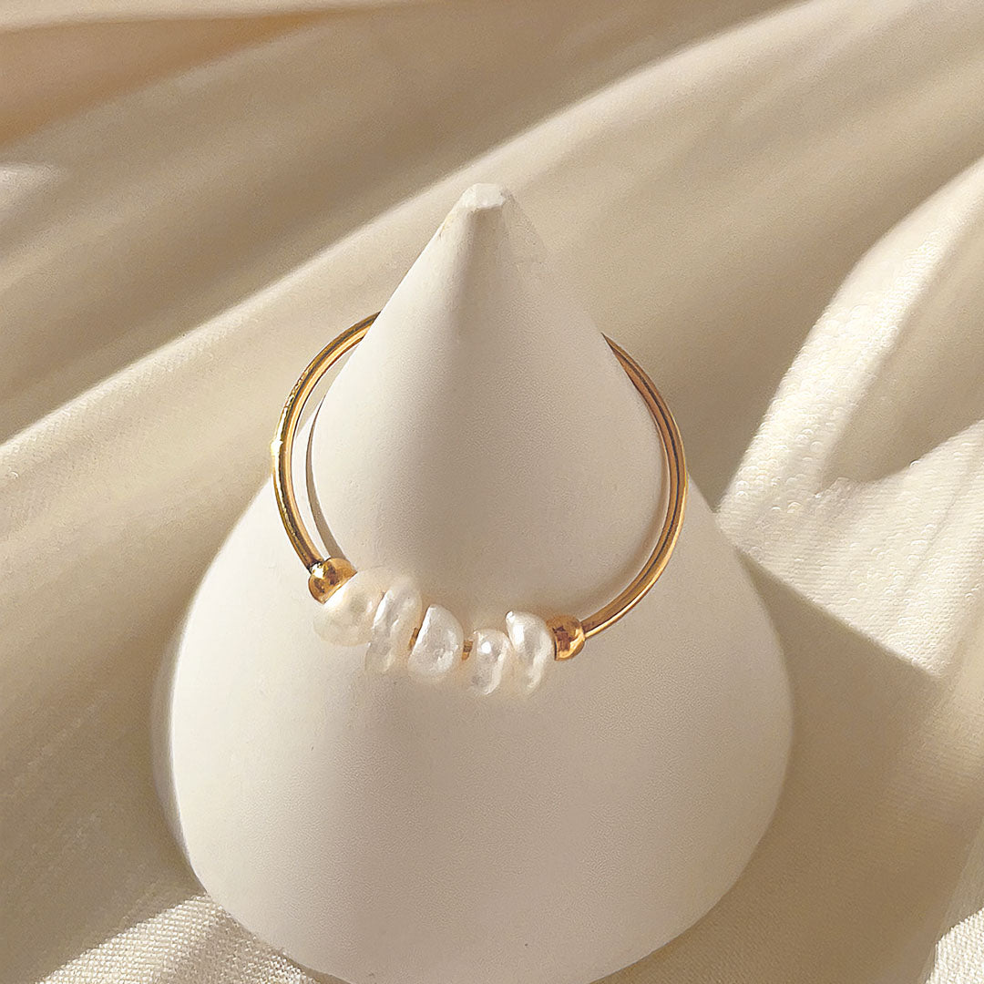 Celeste Pearl Gold Ring