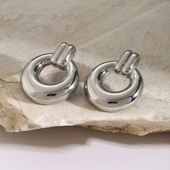 Celeste Silver Loop Earrings