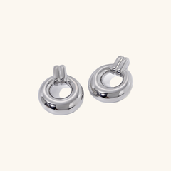 Celeste Silver Loop Earrings