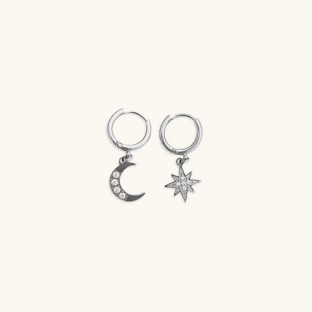 Celestial Charm - Gold Star and Moon Earrings