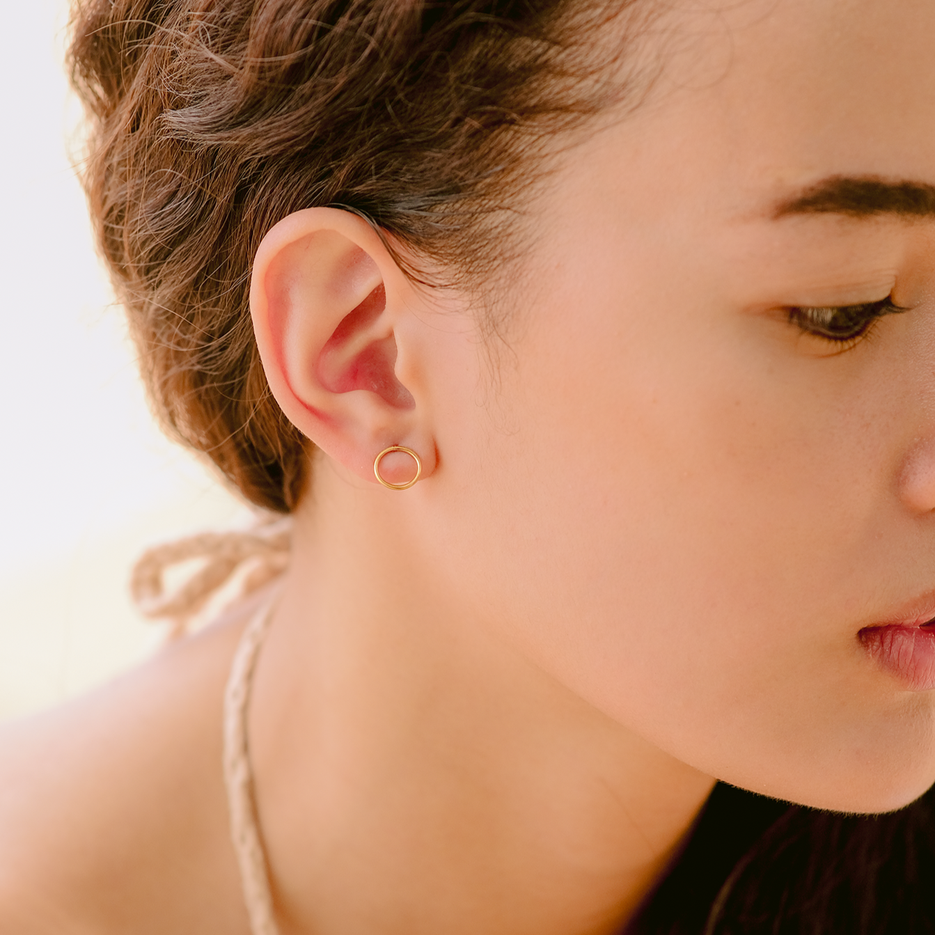 Celestial Circle Gold Earrings