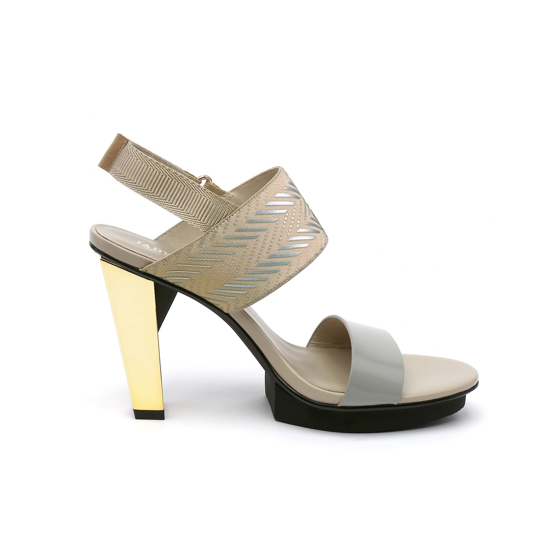 JADY ROSE | DUAL-STRAP LEATHER SLINGBACK SANDAL - NEUTRAL