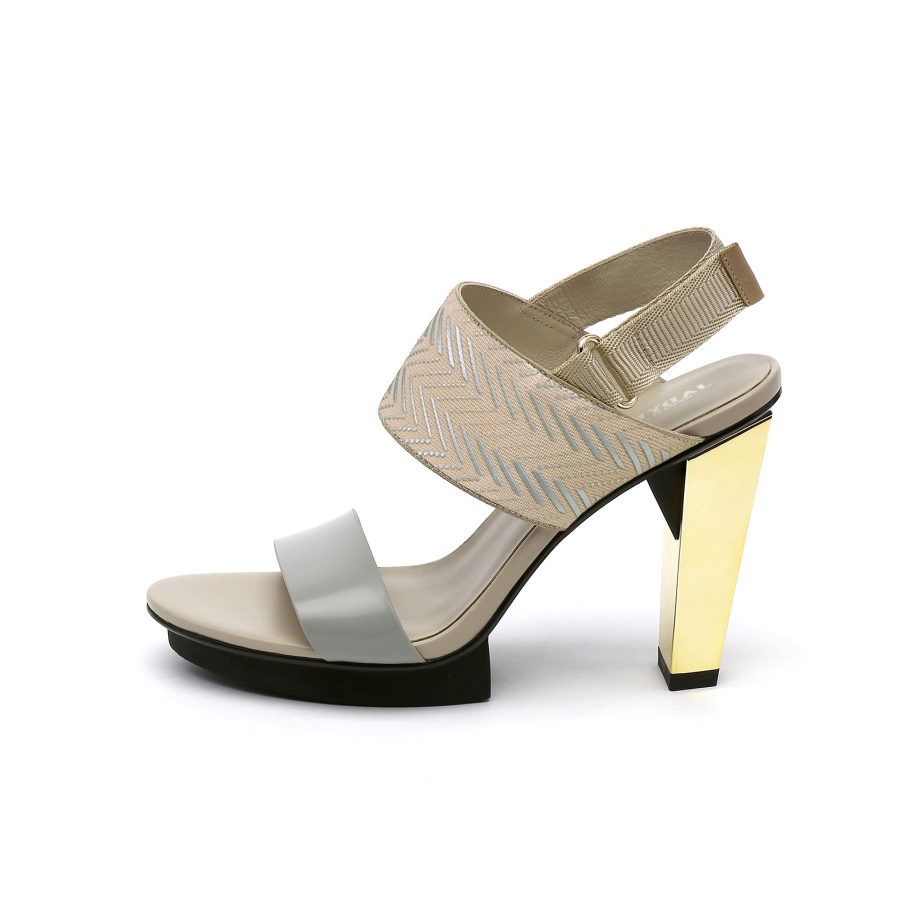 JADY ROSE | DUAL-STRAP LEATHER SLINGBACK SANDAL - NEUTRAL