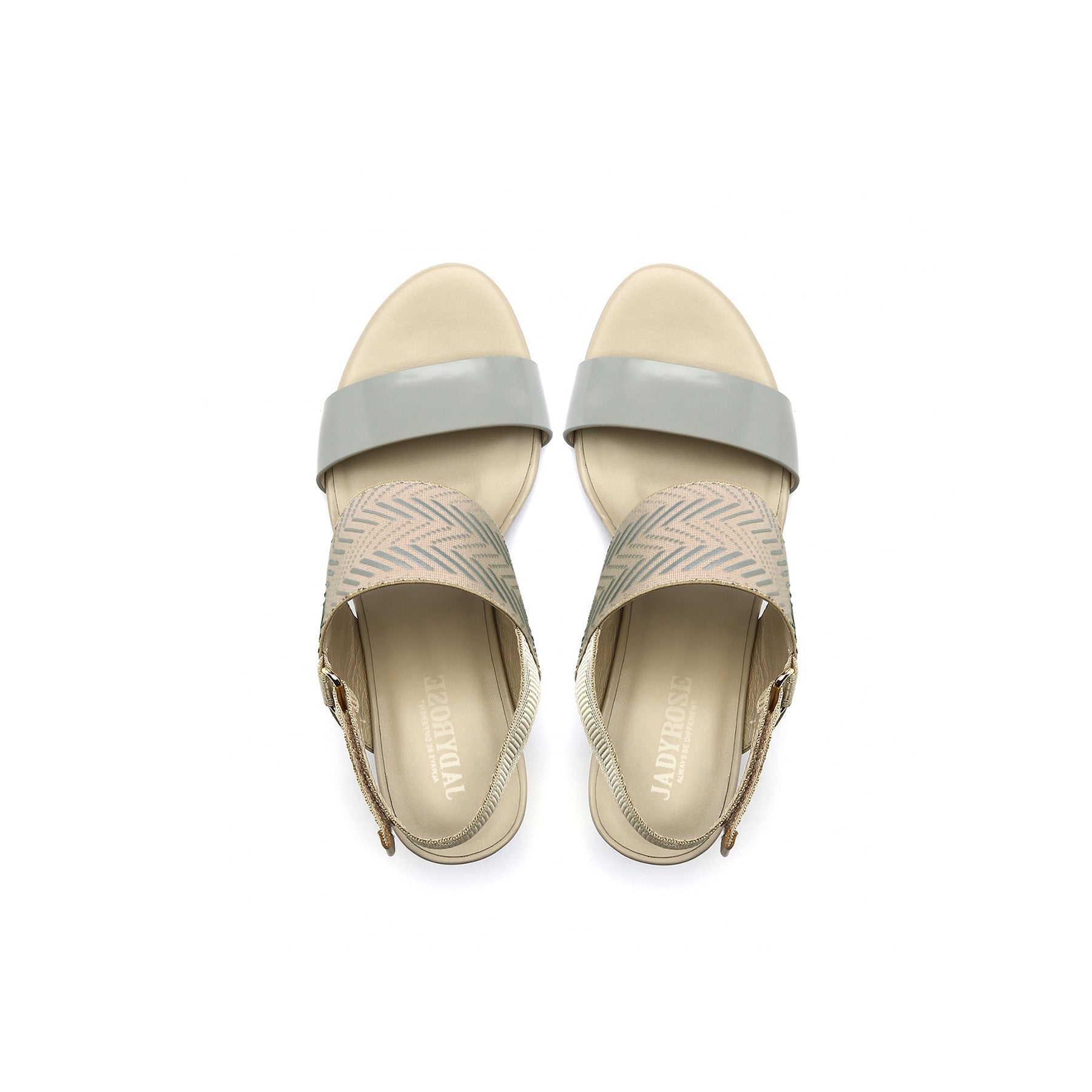 JADY ROSE | DUAL-STRAP LEATHER SLINGBACK SANDAL - NEUTRAL