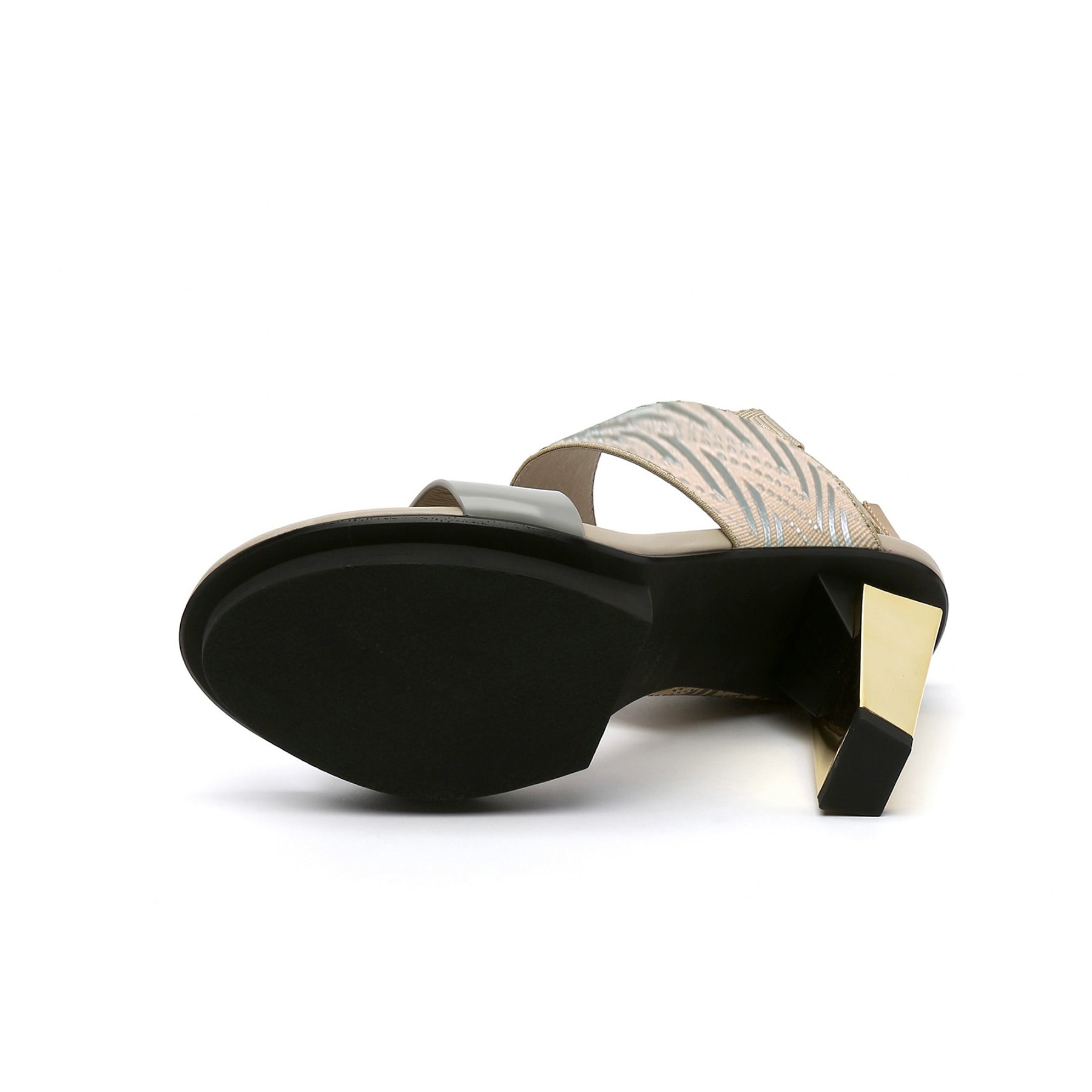 JADY ROSE | DUAL-STRAP LEATHER SLINGBACK SANDAL - NEUTRAL