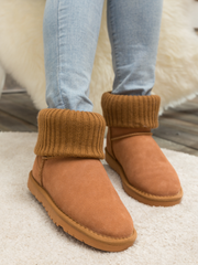 SMAIBULUN Ugg | Faux Fur Knit Ankle Mini Boots