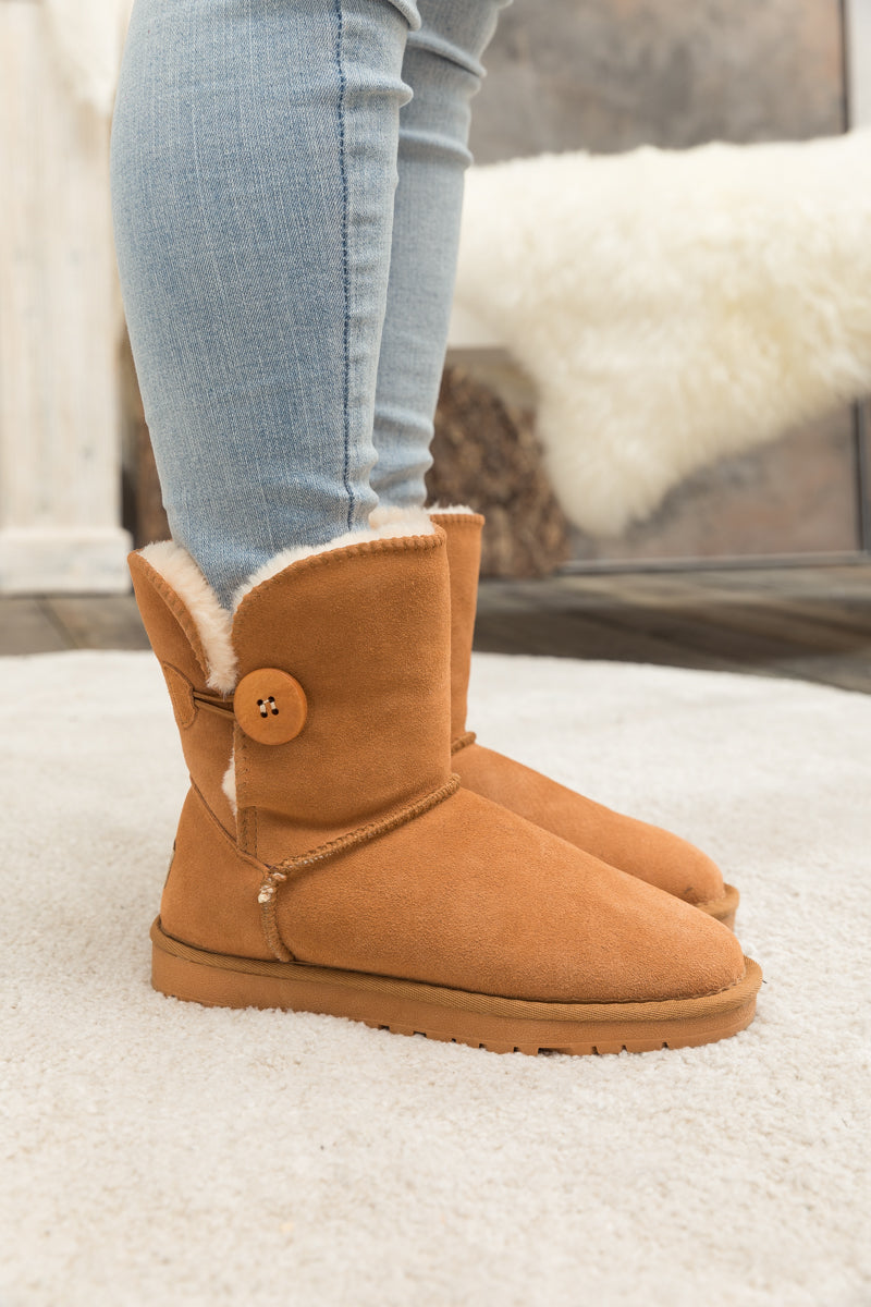 SMAIBULUN Ugg | Faux Fur-Lined Classic Side Button boots