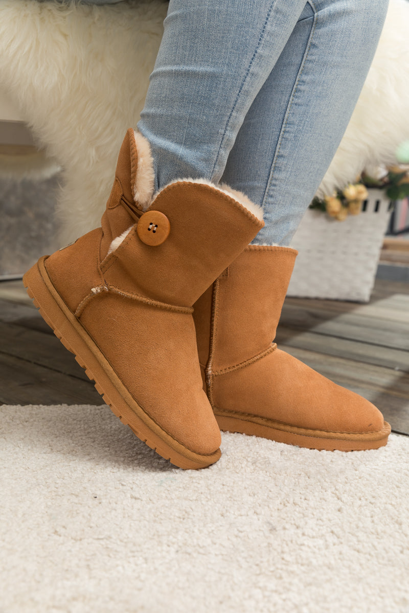 SMAIBULUN Ugg | Faux Fur-Lined Classic Side Button boots