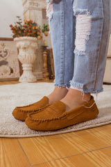 SMAIBULUN Ugg | LEATHER SUEDE MOCCASIN LOAFER - CHESTNUT