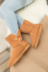 SMAIBULUN Ugg | Faux Fur-Lined Classic Side Button boots