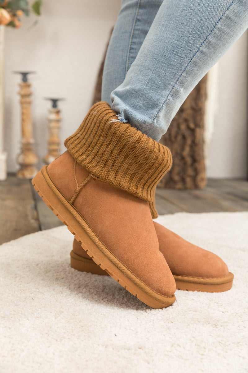 SMAIBULUN Ugg | Faux Fur Knit Ankle Mini Boots