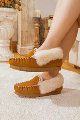 SMAIBULUN Ugg | WOOL LINED SUEDE TASMAN SLIPPER MOCCASIN - CHESTNUT