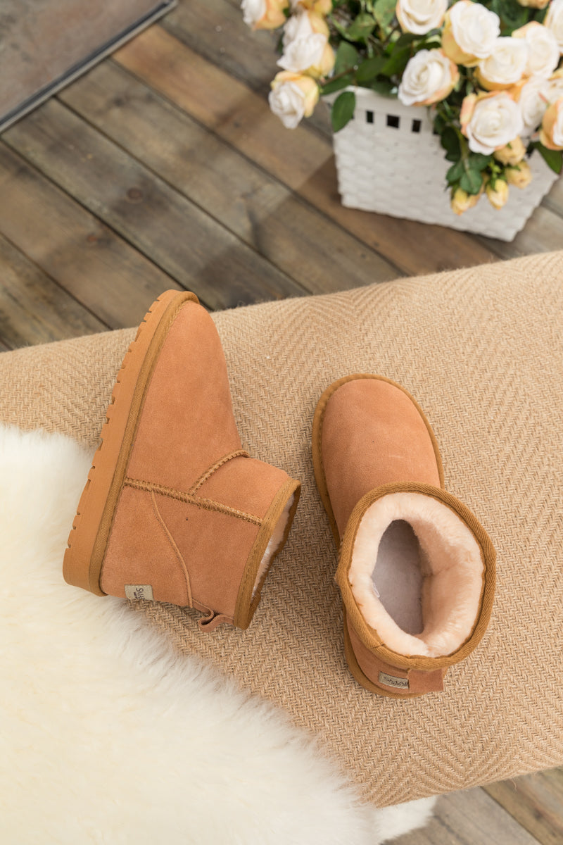 SMAIBULUN Ugg | Faux Fur-Lined Classic Ugg Short Boots