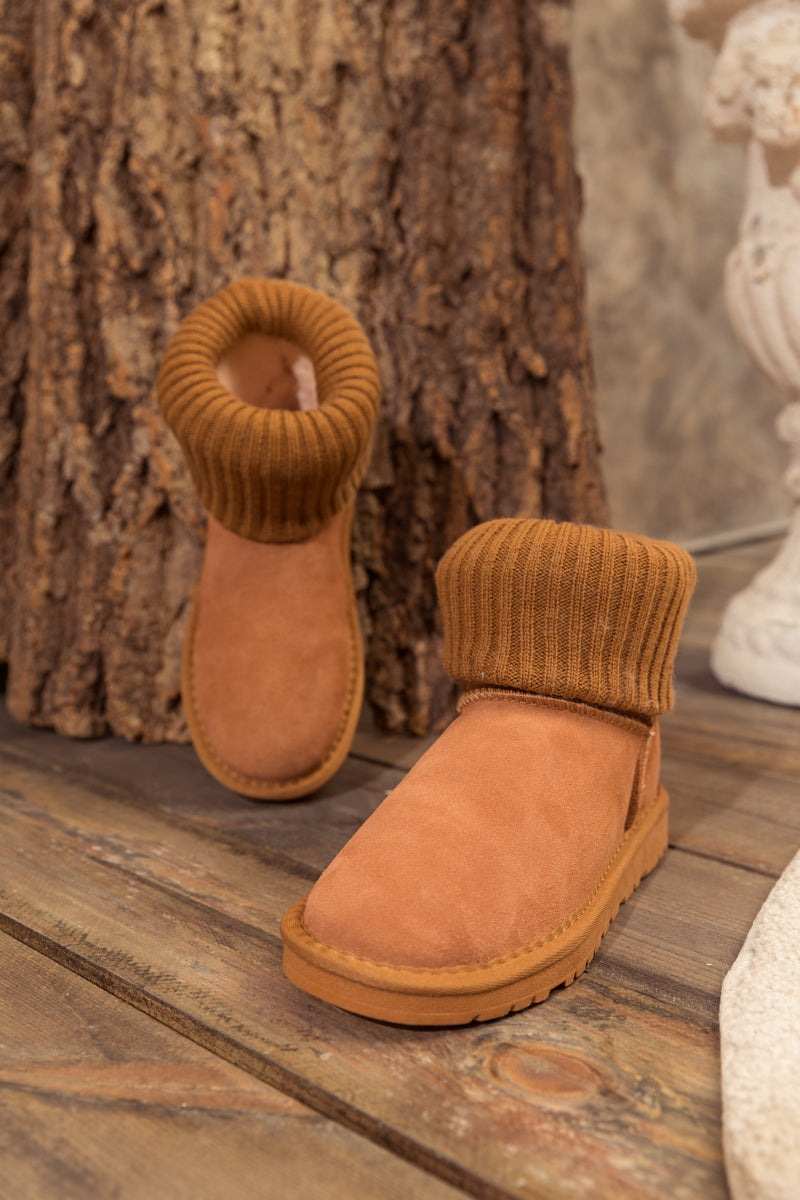 SMAIBULUN Ugg | Faux Fur Knit Ankle Mini Boots