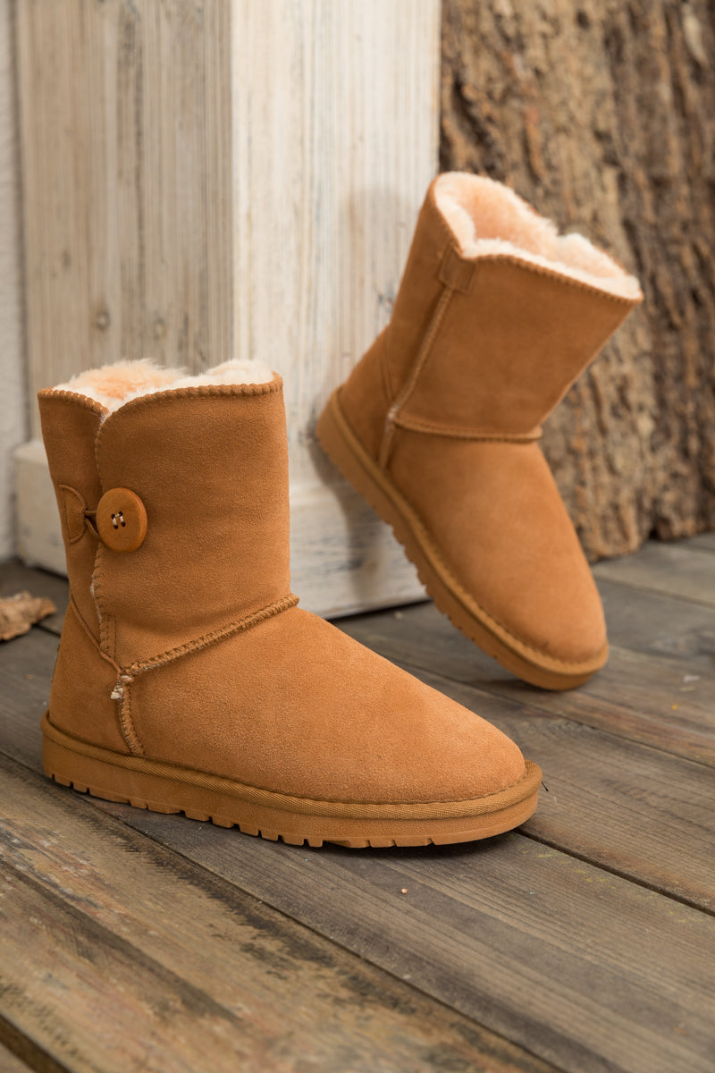 SMAIBULUN Ugg | Faux Fur-Lined Classic Side Button boots