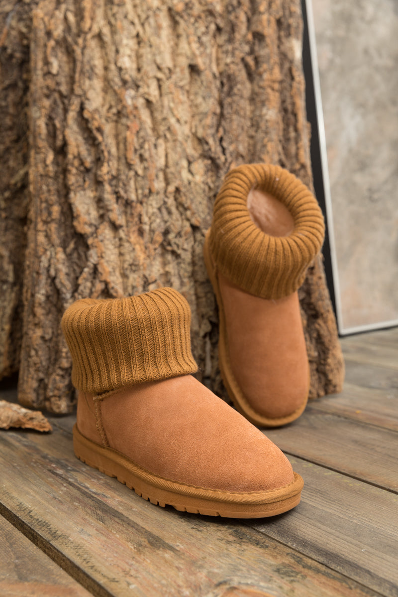 SMAIBULUN Ugg | Faux Fur Knit Ankle Mini Boots