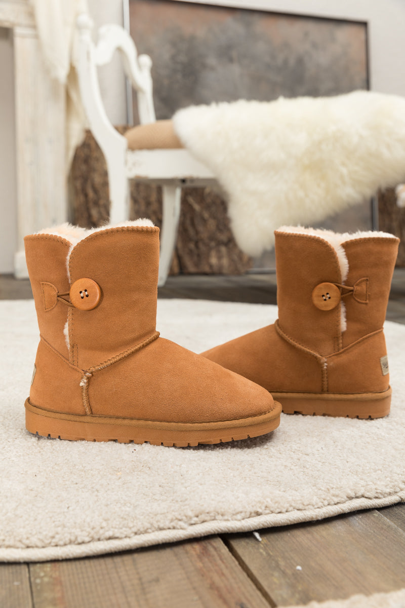 SMAIBULUN Ugg | Faux Fur-Lined Classic Side Button boots