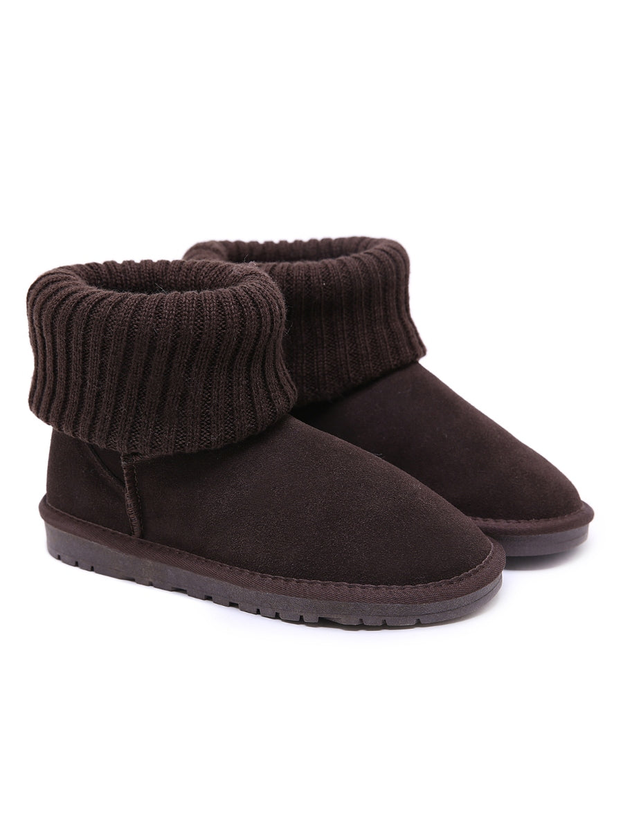 SMAIBULUN Ugg | Faux Fur Knit Ankle Mini Boots