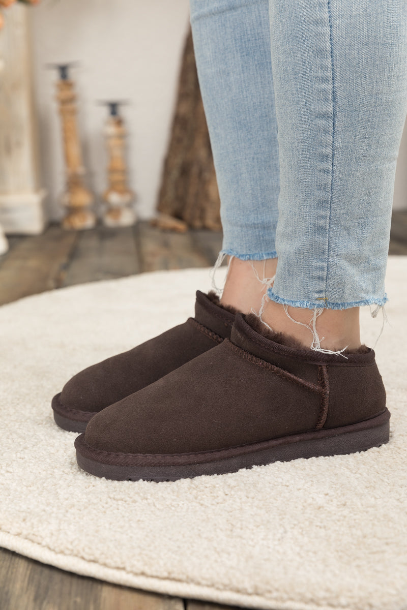 SMAIBULUN Ugg | Faux-Fur-Lined Suede Tasman Ankle Boot - Chocolate