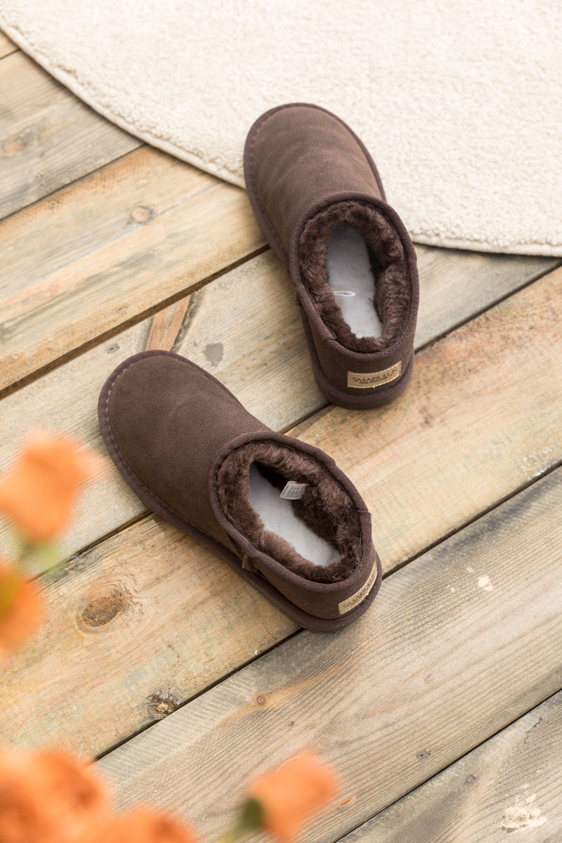 SMAIBULUN Ugg | Faux-Fur-Lined Suede Tasman Ankle Boot - Chocolate