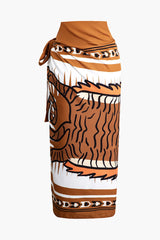 Christina Abstract Print Knot Maxi Skirt