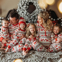 Classic Christmas Deer Print Family Matching Pajamas Set (with Pet's dog clothes)