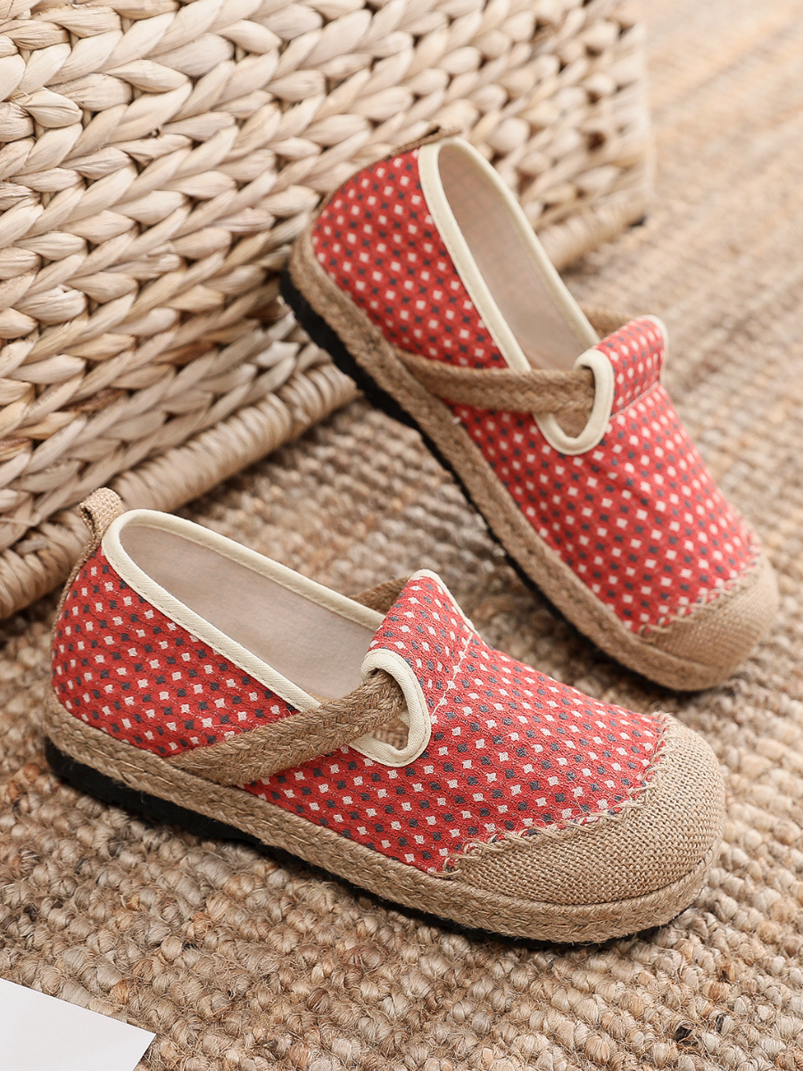 Cactus Rose | Gypsophila Print Linen Espadrilles - Coral