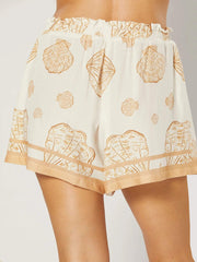 Vacation Shell Print Elastic Band Shorts