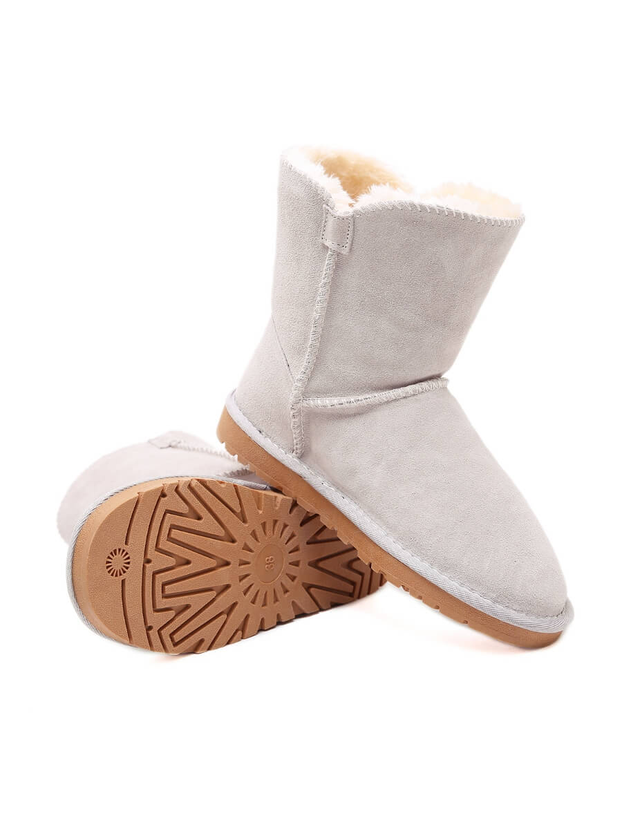 SMAIBULUN Ugg | Faux Fur-Lined Classic Side Button boots