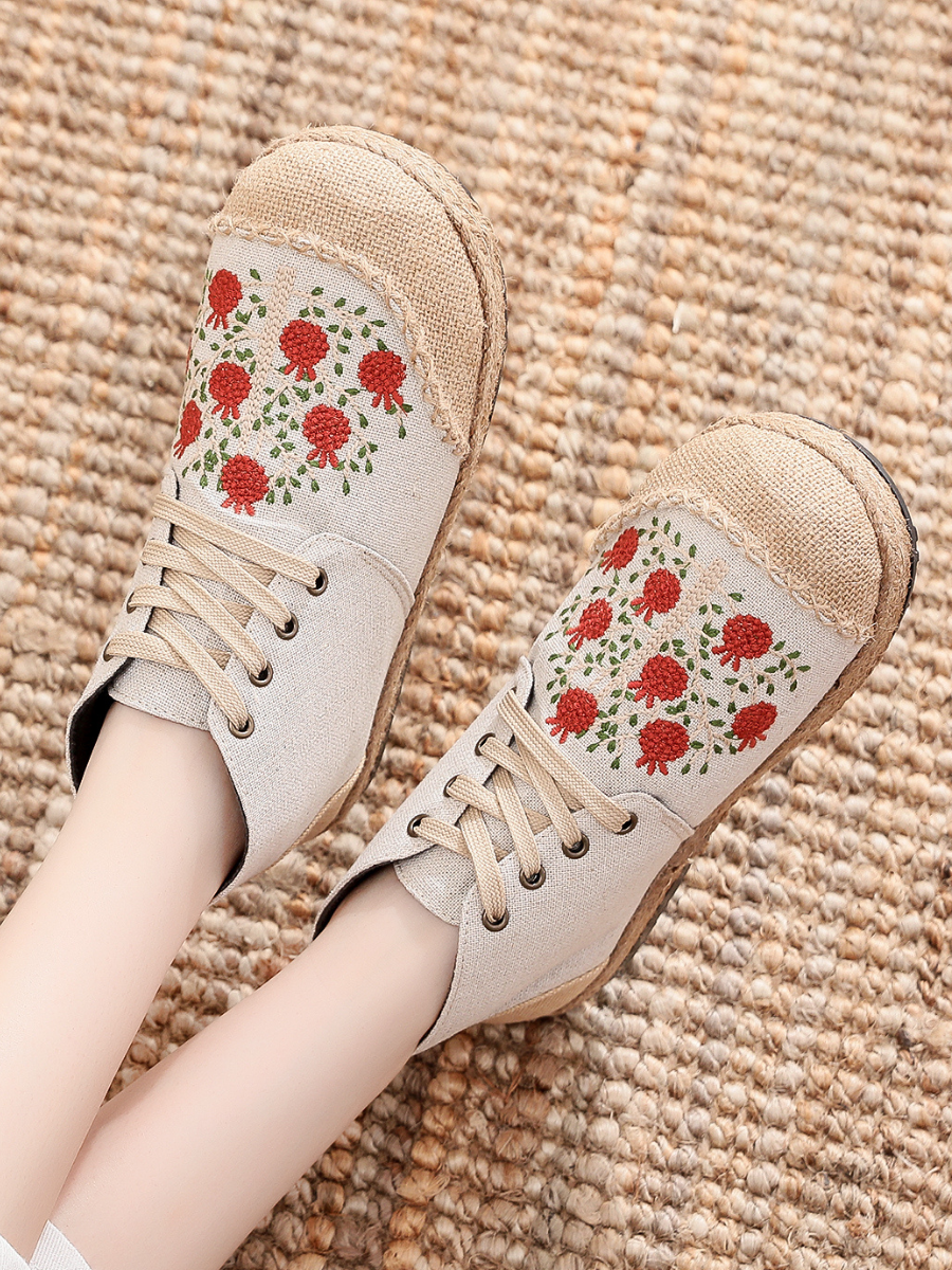 Cactus Rose | Embroidered Bayberry Tree Hi-Top Sneakers Espadrilles