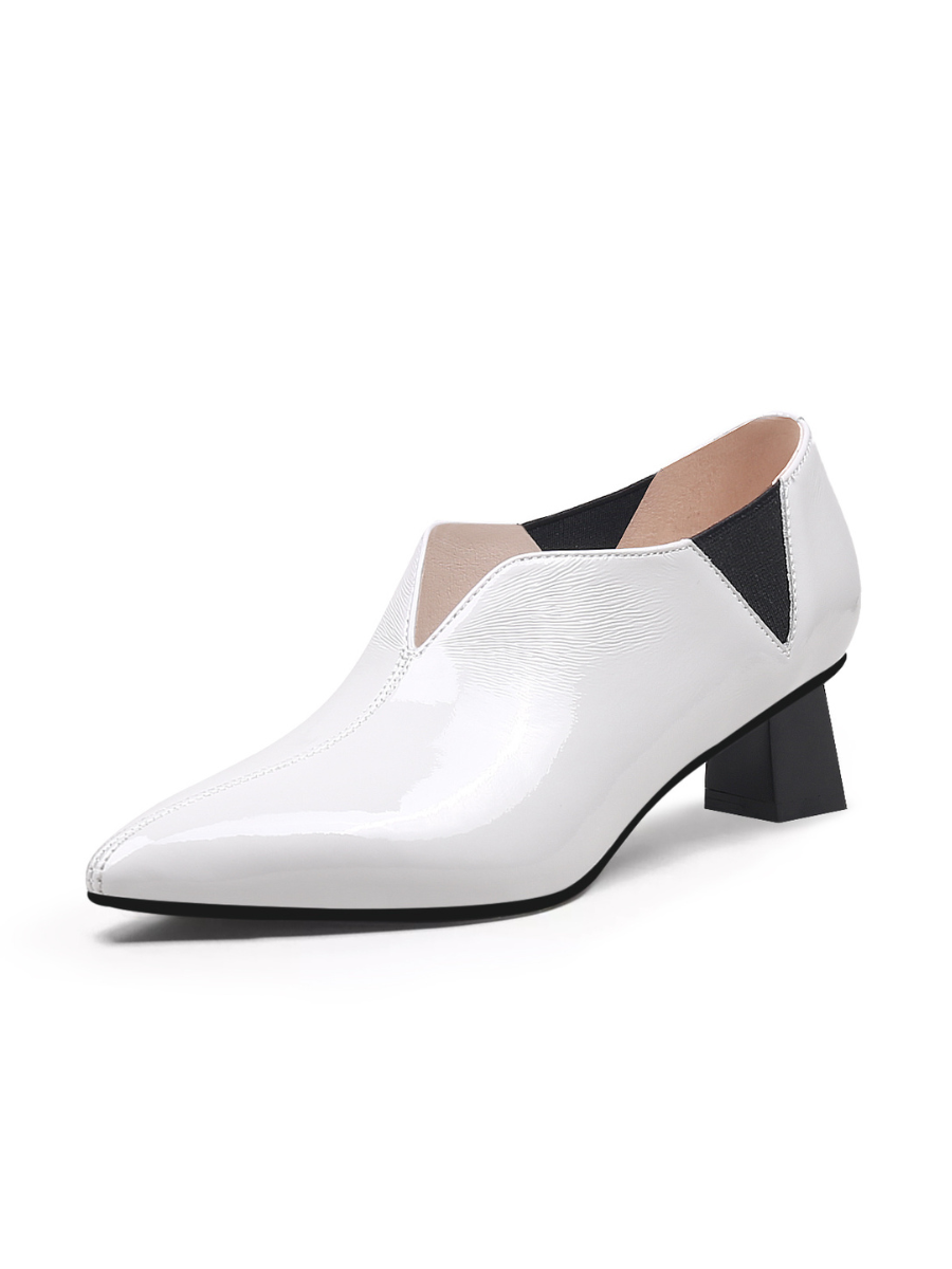 JADY ROSE | SHARP TOE LEATHER PUMP - CREAM