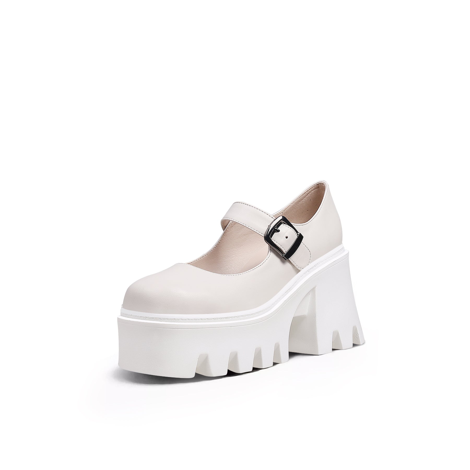 JadyRose | Classic Chunky Heel Mary Jane - Cream