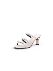 JadyRose | Isora Triple Bow Strap Heel Pump - Cream