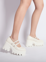 JadyRose | FILO Chunky Heel Ivory Leather Mary Jane