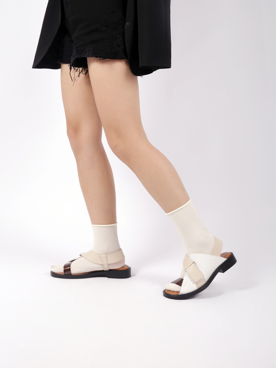 JADYROSE | LEANORA BEIGE CONTRAST SANDAL