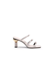 JadyRose | Isora Triple Bow Strap Heel Pump - Cream