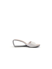 JadyRose | Open Twisted-Heel Leather Slide Sandal - Cream