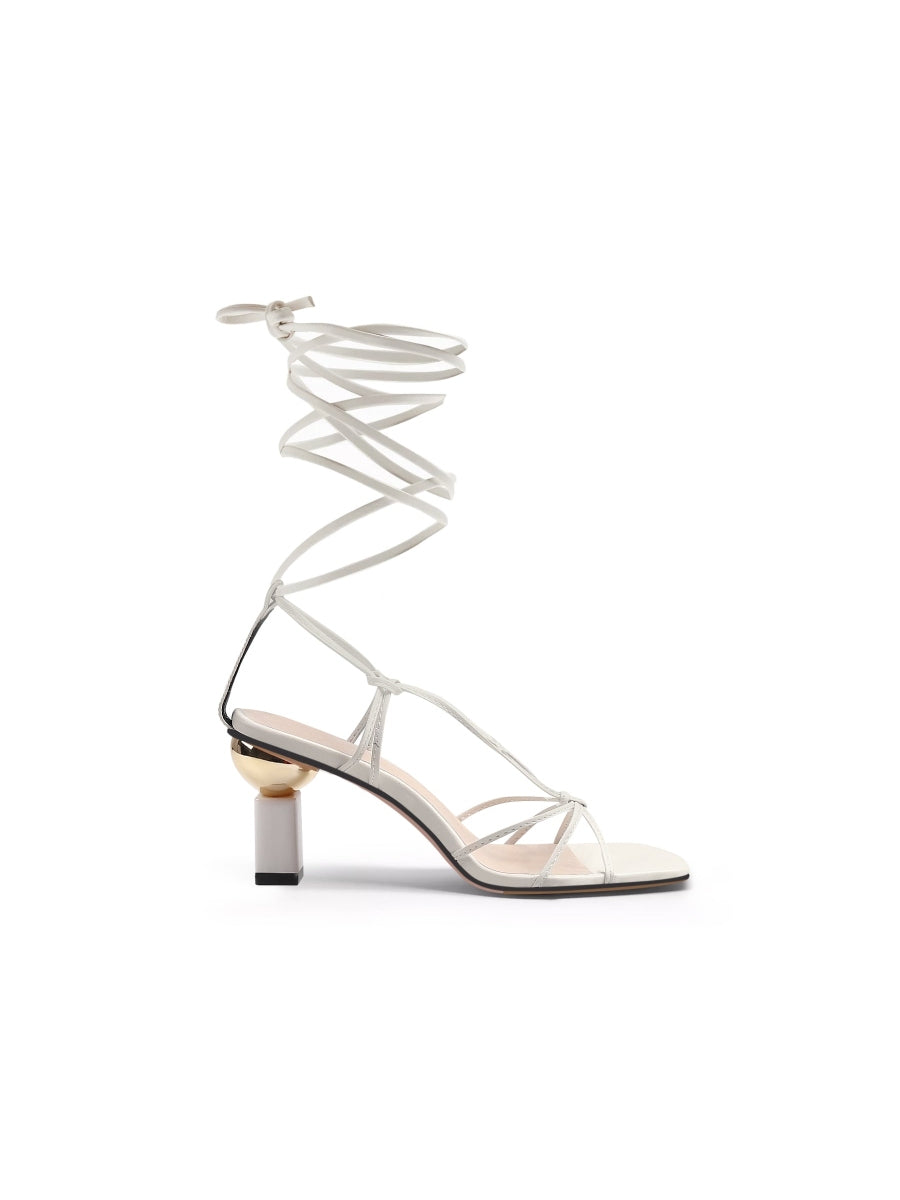 JadyRose | BECKAS Knots Strap Leather Black Sandal