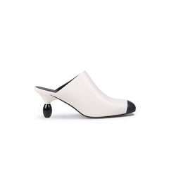 JadyRose | Bead Heel Black Toe Slice Mule