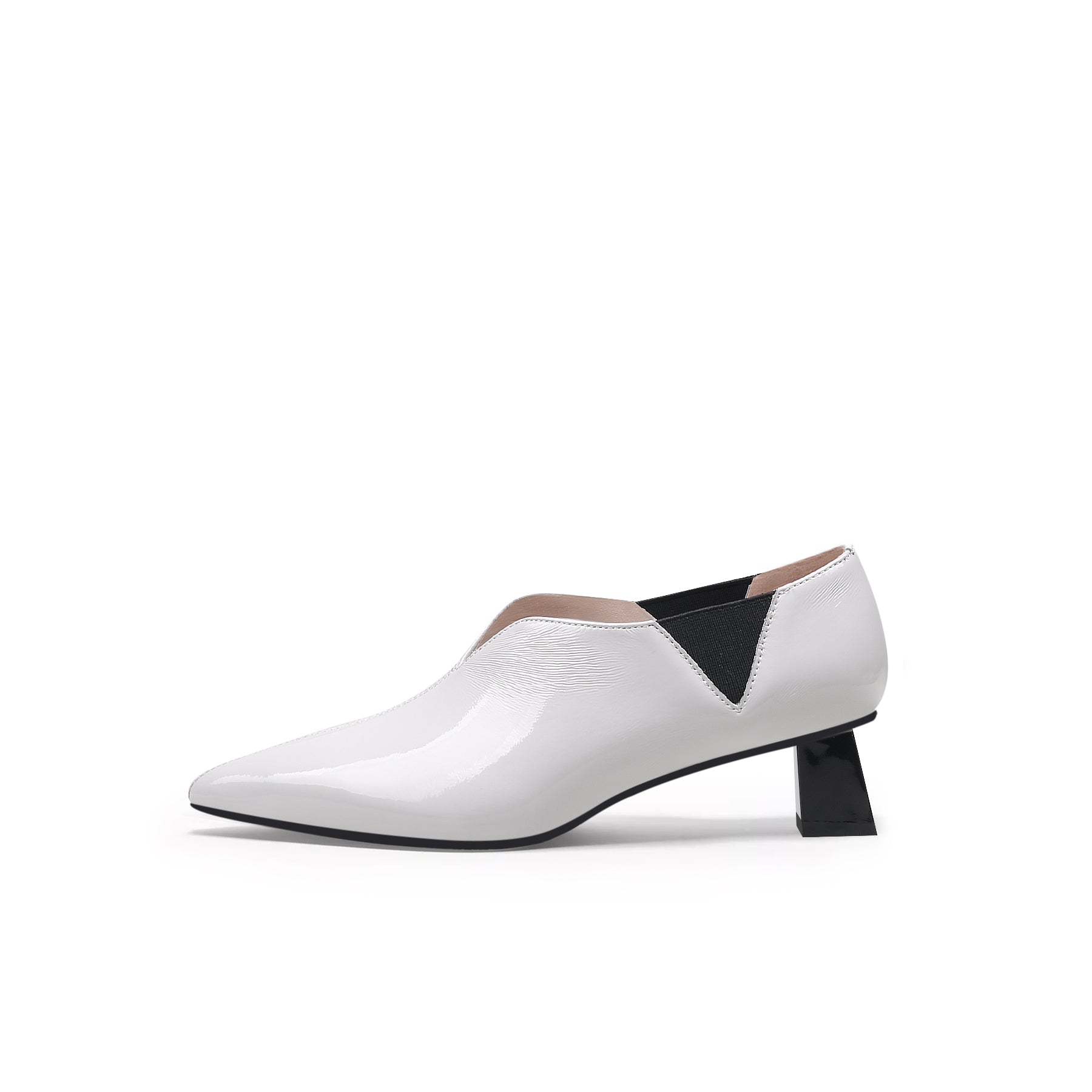 JADY ROSE | SHARP TOE LEATHER PUMP - CREAM