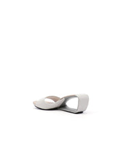 JadyRose | Open Twisted-Heel Leather Slide Sandal - Cream