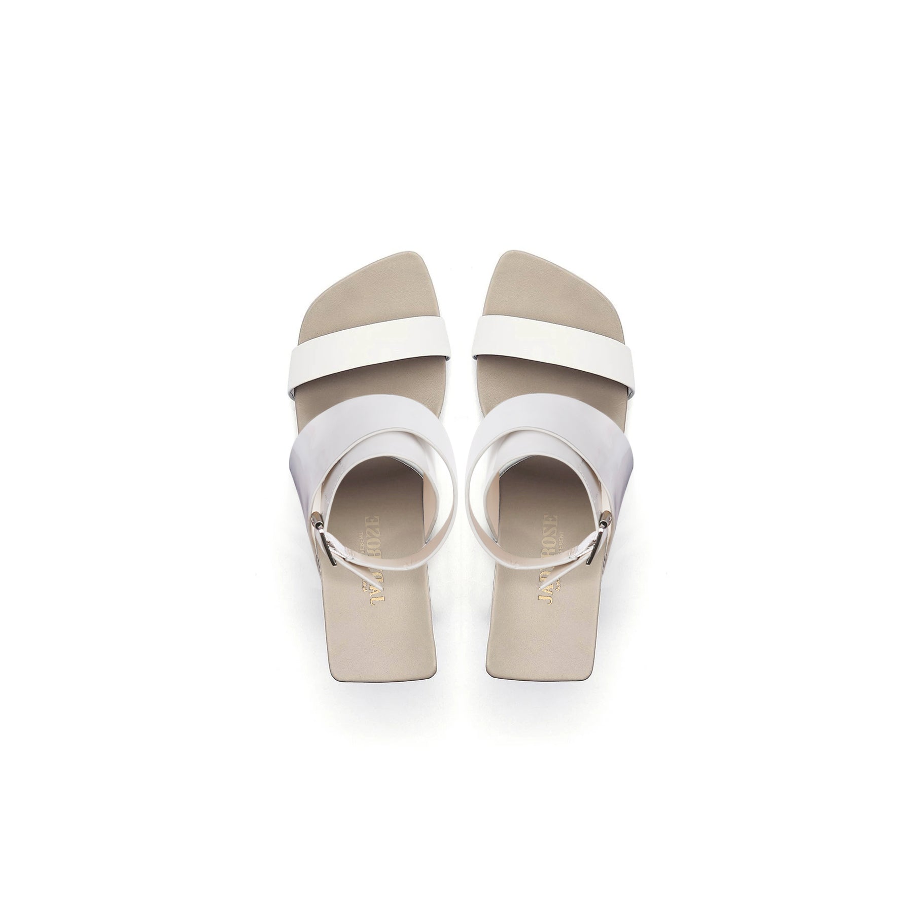 Twist Strap Open-Heel Leather Slide Sandal - JadyRose