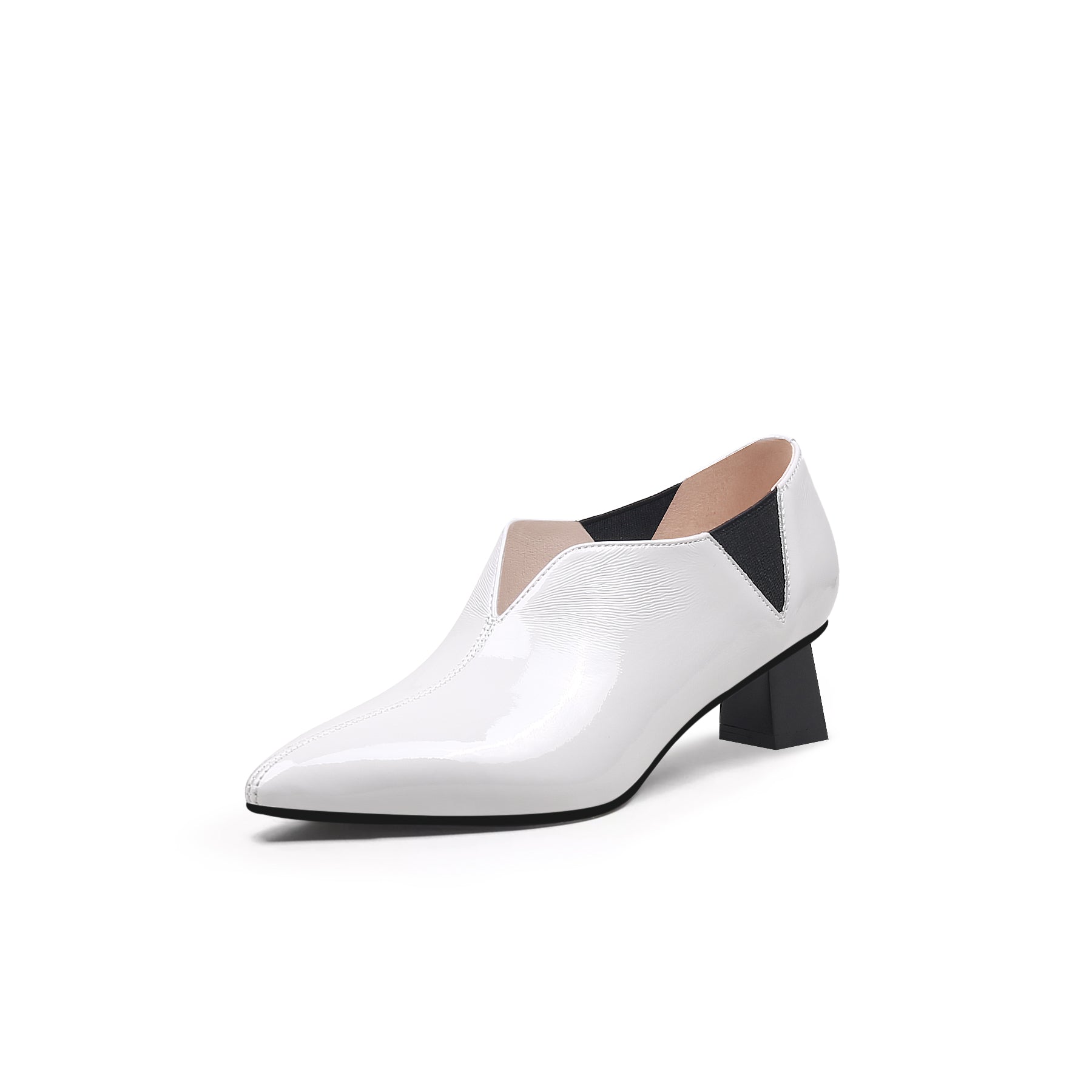 JADY ROSE | SHARP TOE LEATHER PUMP - CREAM