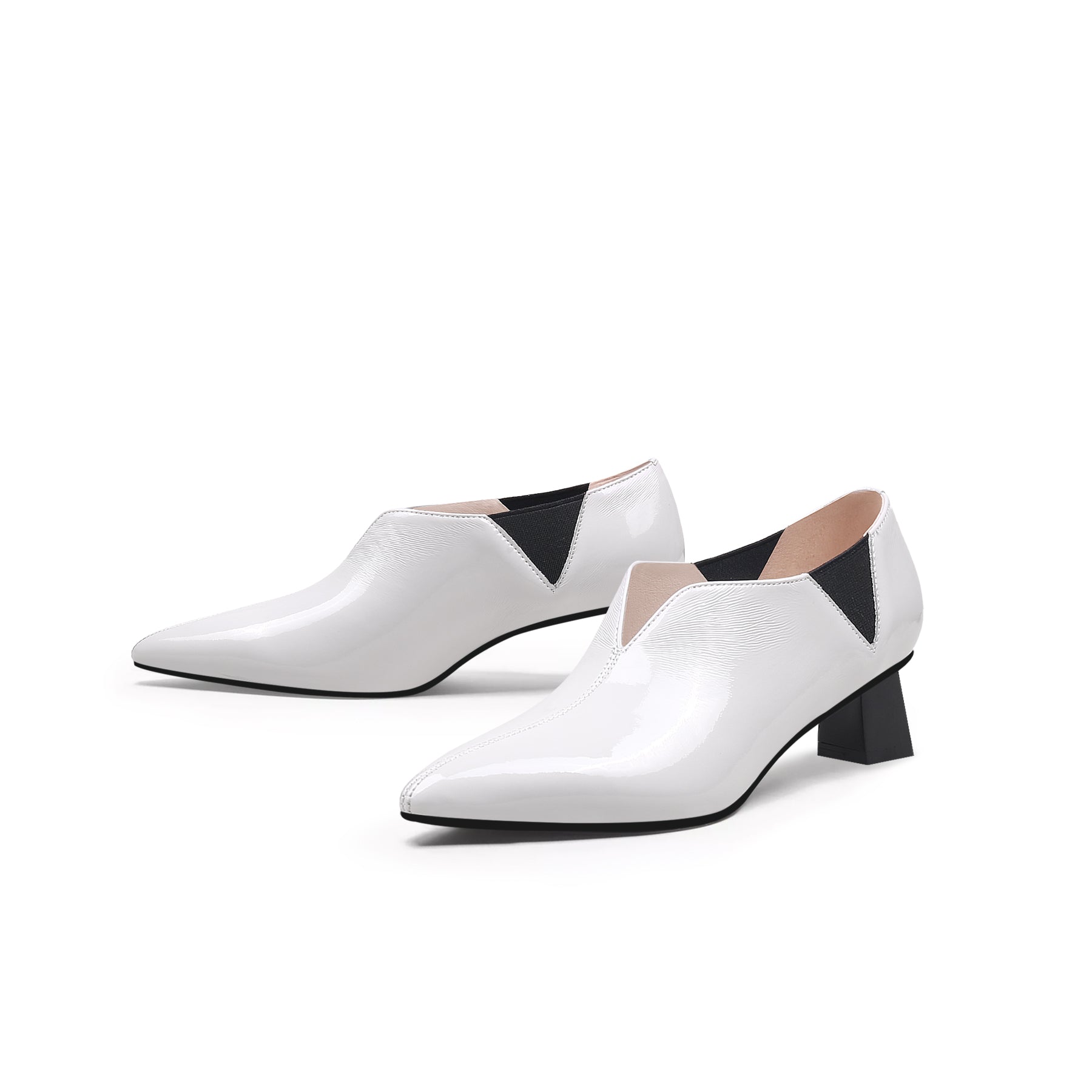 JADY ROSE | SHARP TOE LEATHER PUMP - CREAM