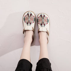 Cactus Rose | Abstract Embroidered Mules Slides Clogs