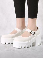 JadyRose | Classic Chunky Heel Mary Jane - Cream